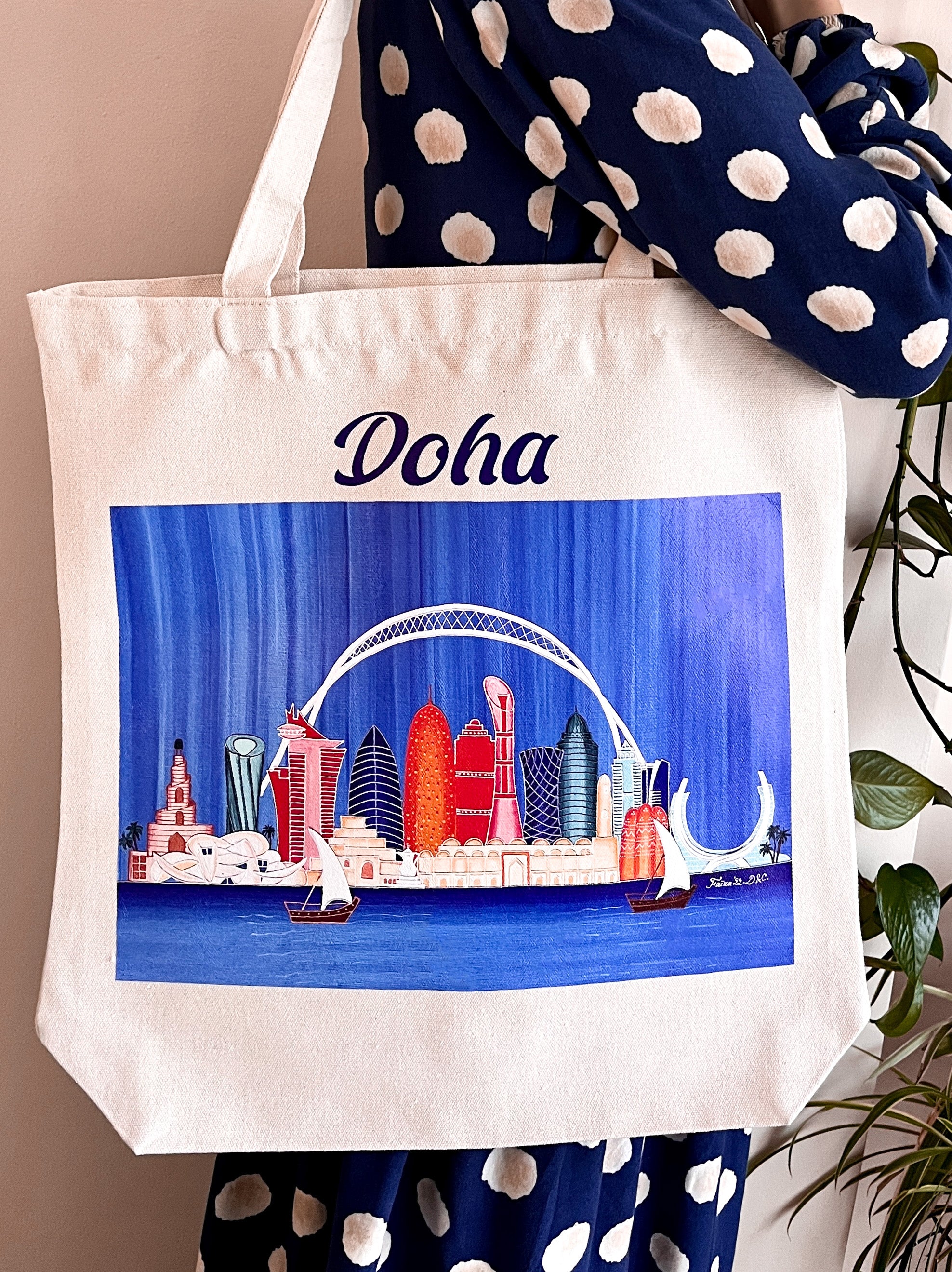 "Doha Skyline" Tote Bag